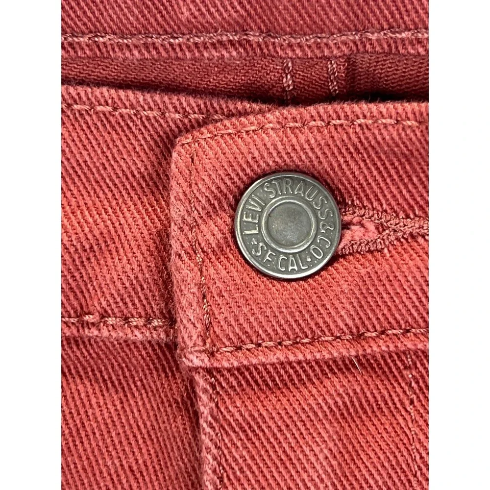 Levi Strauss 511 Slim Fit Red Denim Jeans Mens W34‎ L29 Casual Chinos Pants